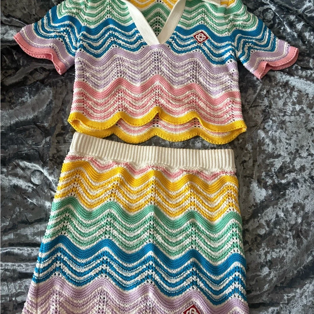 Colorful Wave Pattern Skirt Set - Picture 2 of 6